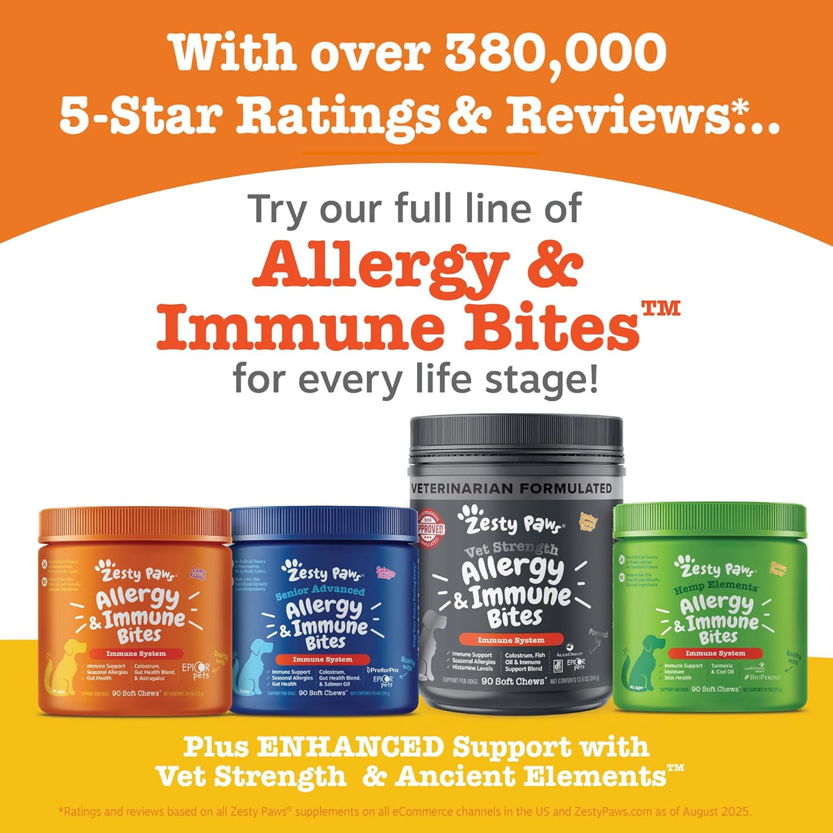 Zesty Paws Allergy Immune Bites - Dog Allergy Chews, Dog Probiotics for Itchy
