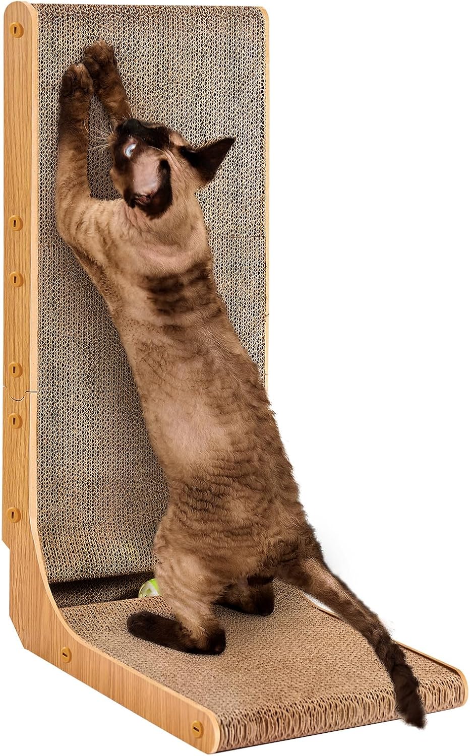 EHEYCIGA Cardboard Cat Scratcher for Indoor Cats, 26.8 Inch, Brown