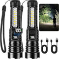 Rechargeable Flashlights High Lumens 2 Pack, Super Bright LED Flash Light