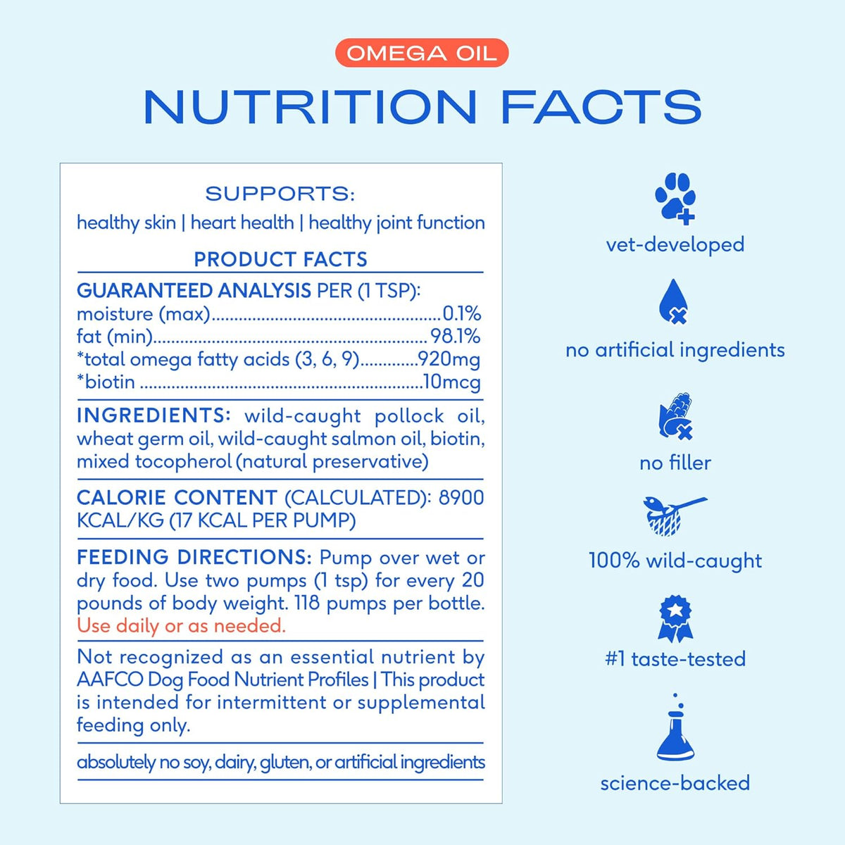 Native Pet Omega 3 Fish Oil for Dogs & Cats ‰ÛÒ Wild Alaskan Salmon Oil for