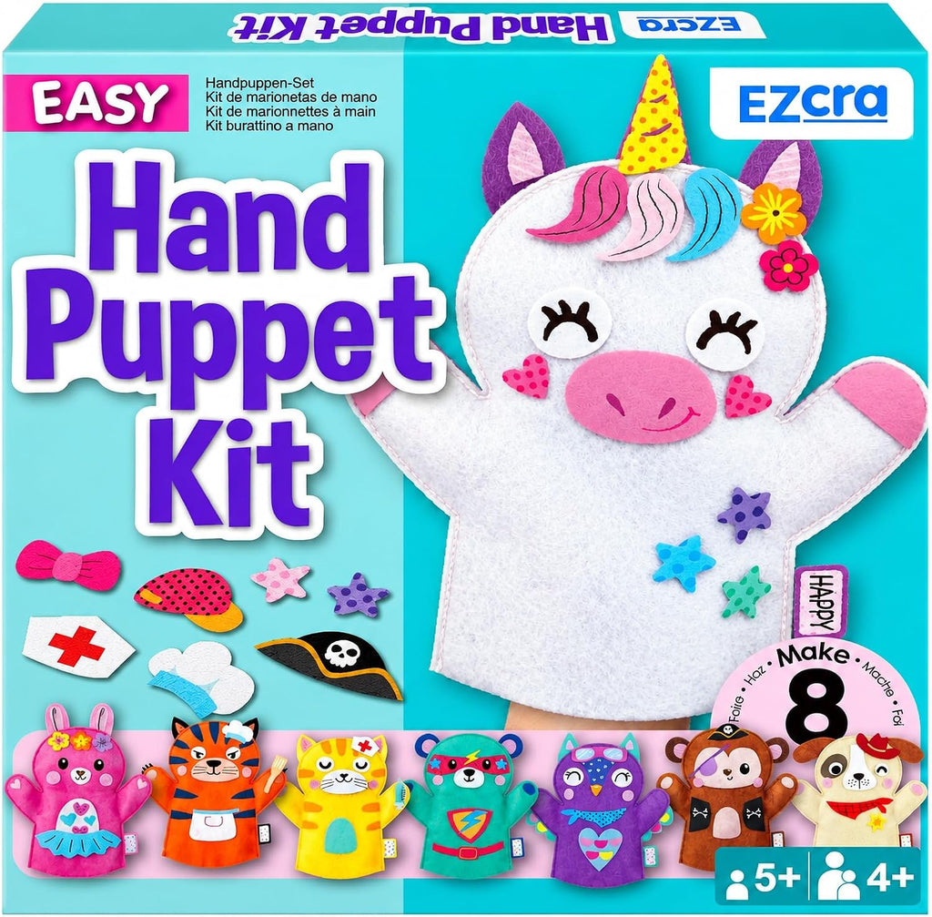 Unicorn Hand Puppet Making Kit - 8 DIY Projects - hand puppet making kit for kids