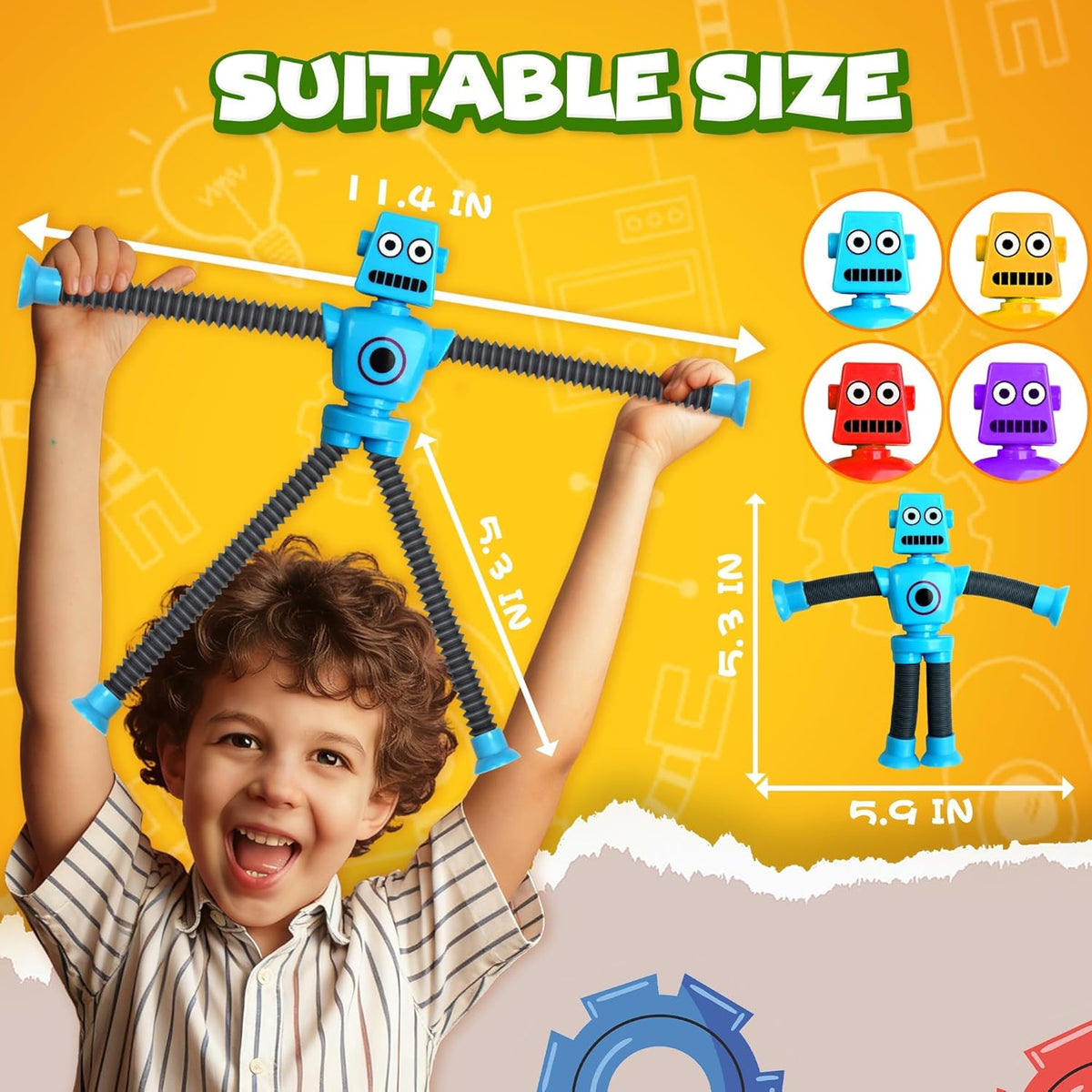 Robot Sensory Travel Roadtrip Toys 4Pcs for Toddlers Kid Boy Year Old Ages 3