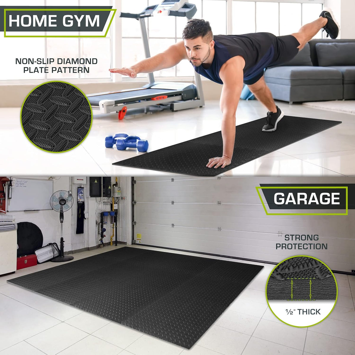 ProsourceFit Puzzle Exercise Mat å? in, EVA Interlocking Foam Floor Tiles for