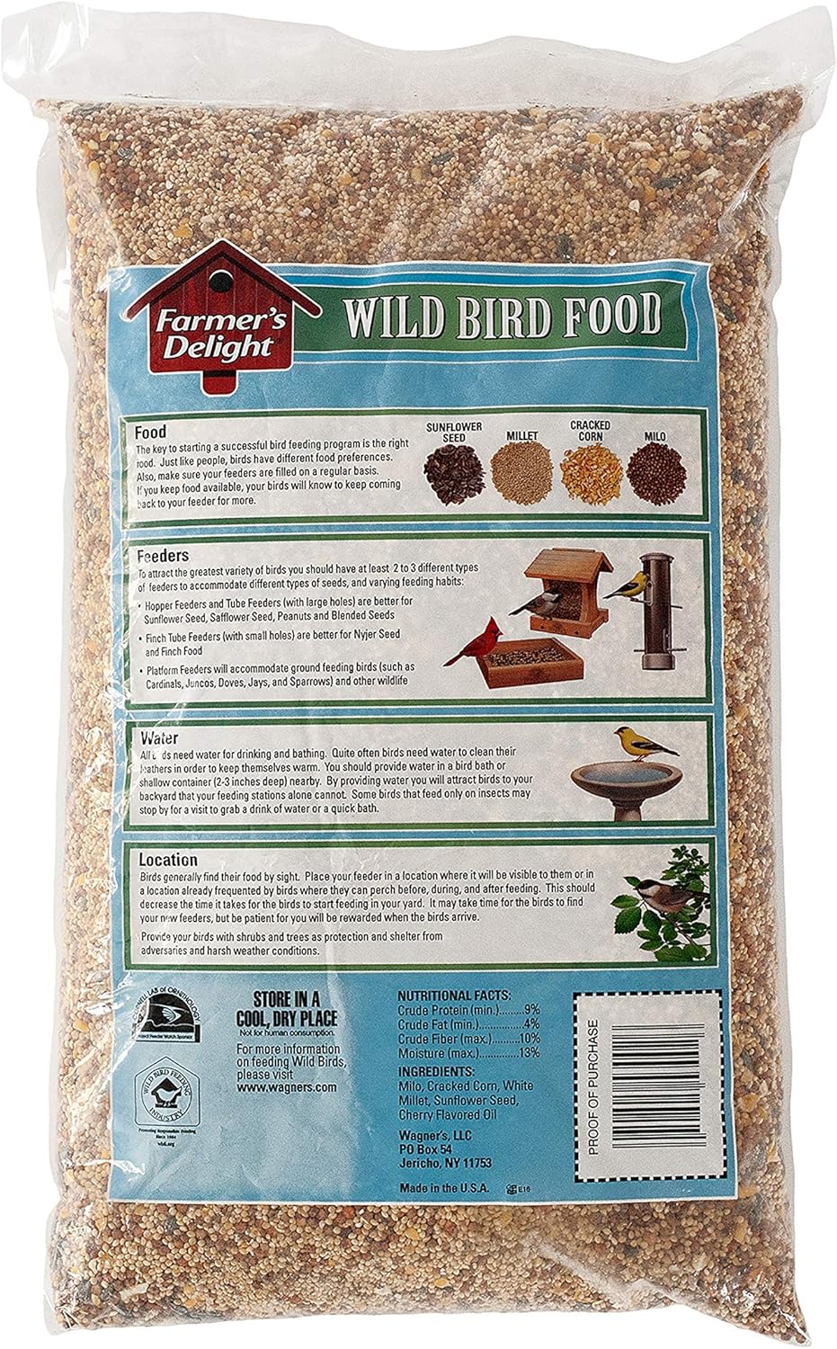 Wagner's 53002 Farmer's Delight Wild Bird Food with Cherry Flavor, 10-Pound