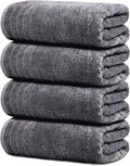 Tens Towels 4 Piece Extra Large Bath Towels 30 x 60 Inches, Dark Grey