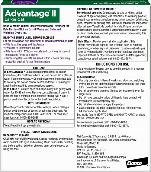 Advantage II Large Cat Vet-Recommended Flea Treatment & Prevention